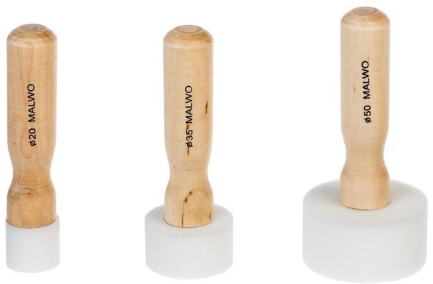 MALWO Zestaw pędzli GĄBKOWYCH DO SZABLONÓW MALWO