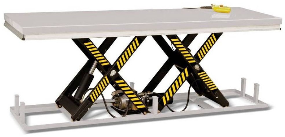 310 31070593 Stacjonarny stół podnośny udźwig 2000 kg wymiary stołu 2500x820 mm wysokość podnoszenia min/max 205-1000 mm) 70593-uniw