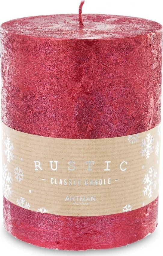 Art Pol Pol Pl Czerwony Świeca Rustic Metalic Walec Średni Fi9 142948