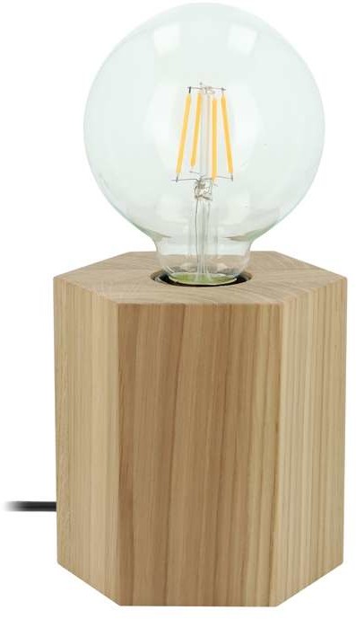 Spotlight Biurkowa LAMPKA geometryczna HEXAR 7011174 stołowa LAMPA stojąca ekologiczna drewniana dąb olejowany grafitowa 7011174