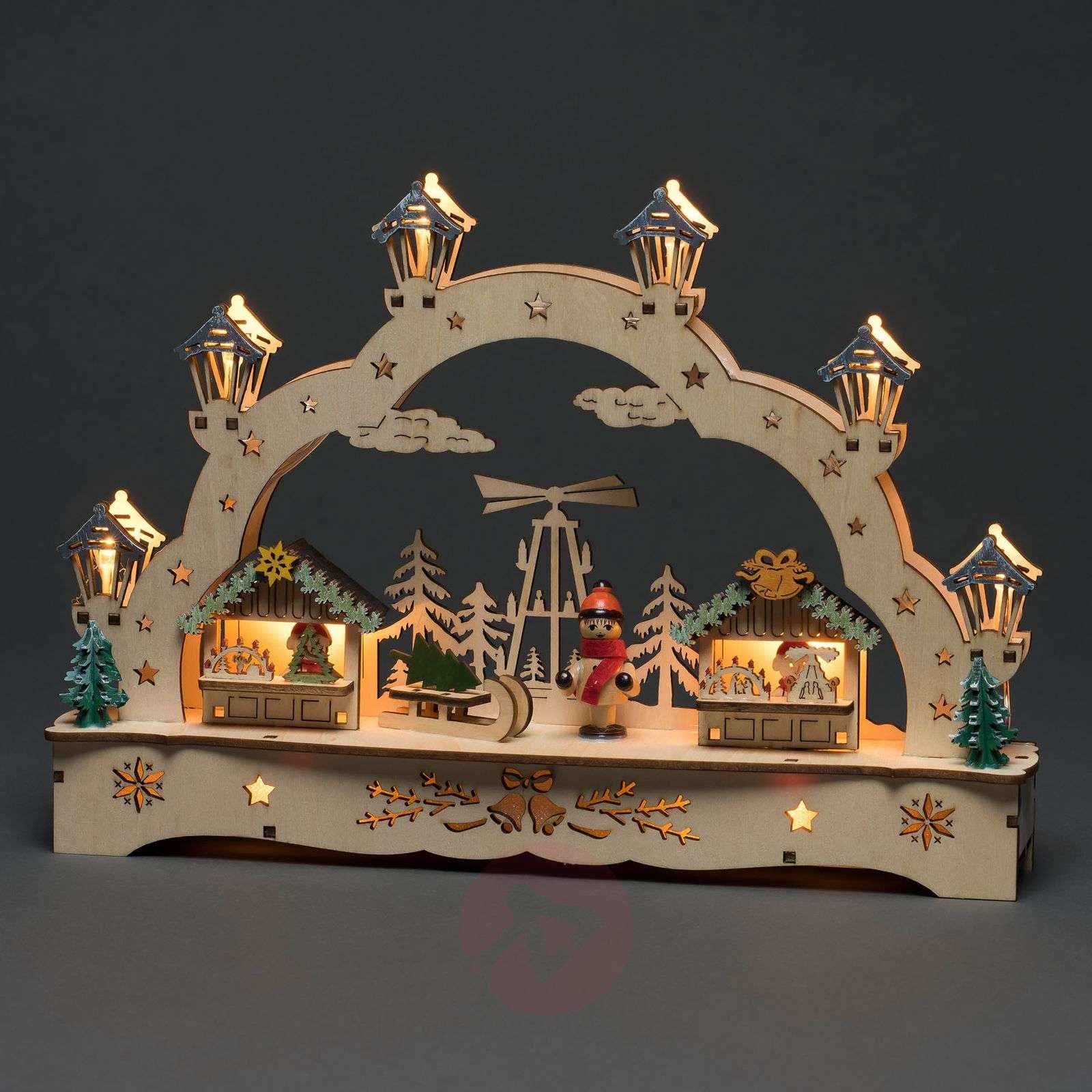 Konstsmide CHRISTMAS Świecznik LED Domy i chłopiec