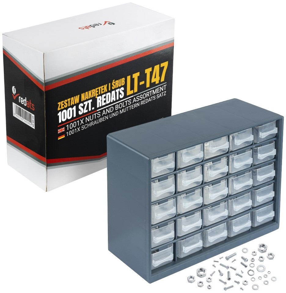 marka niezdefiniowana Zestaw nakrętek i śrub 1001szt REDATS