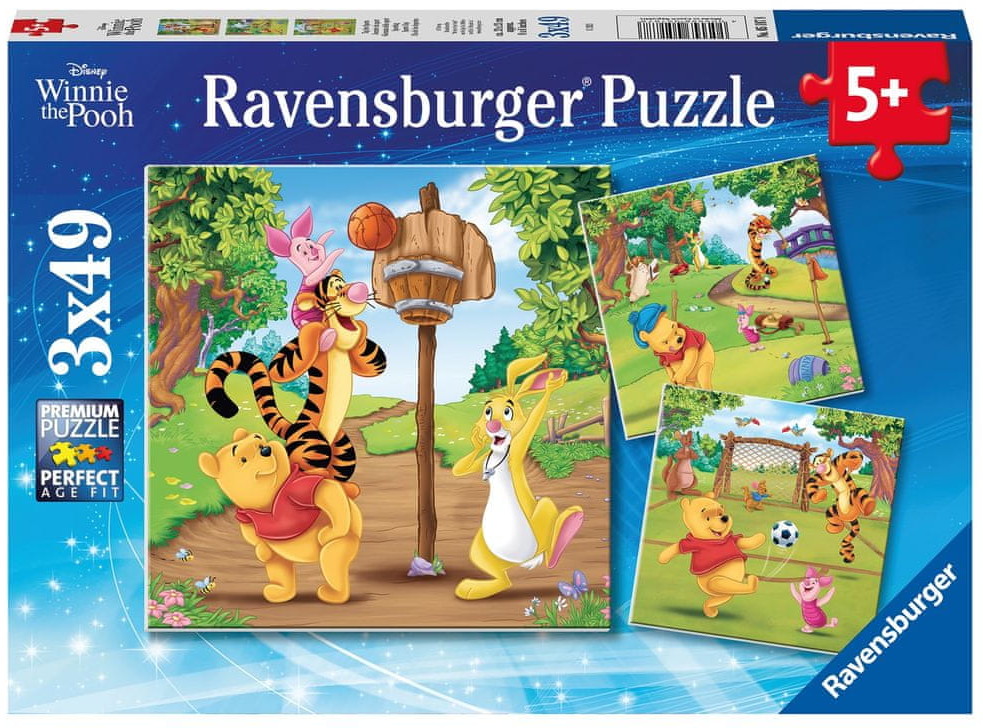 Ravensburger Disney Kubuś Puchatek Dzień sportu 3x49 elementów