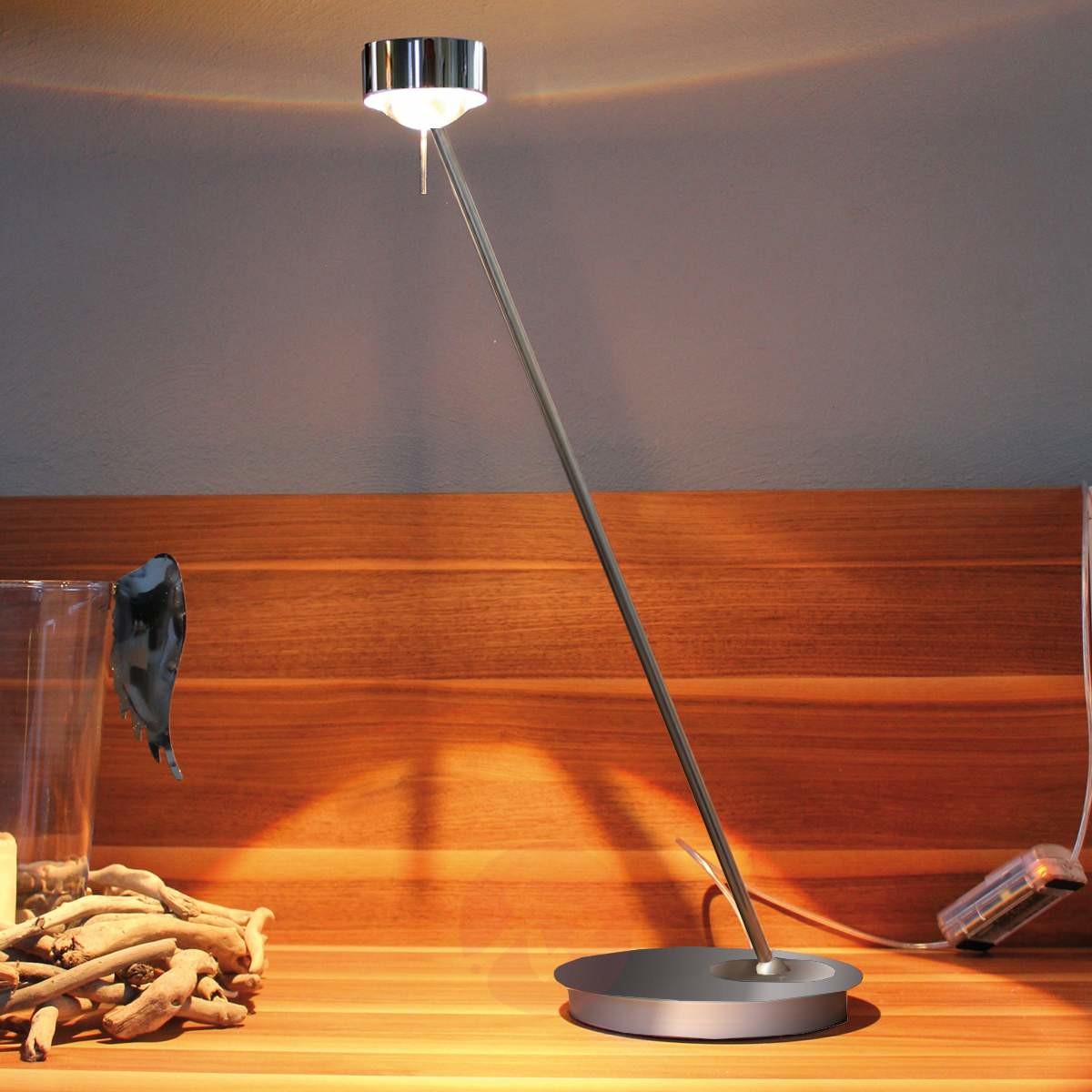 TOP LIGHT Lampa stołowa PUK TABLE ze ściemniaczem, chrom