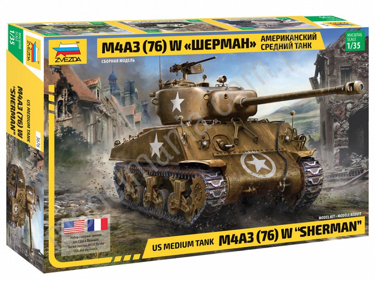 Zvezda Amerykański czołg średni M4A3 (76) w Sherman 3676