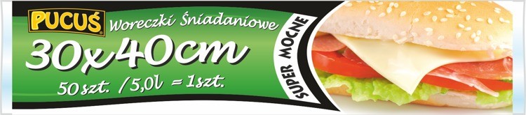 Pucuś Woreczki śniadaniowe LDPE 50 sztuk 30x40 cm