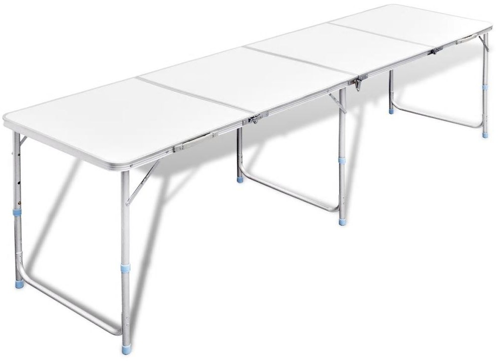 VidaXL Emaga Składany, aluminiowy stół kempingowy z regulacją wysokości 240 x 60 cm 41327