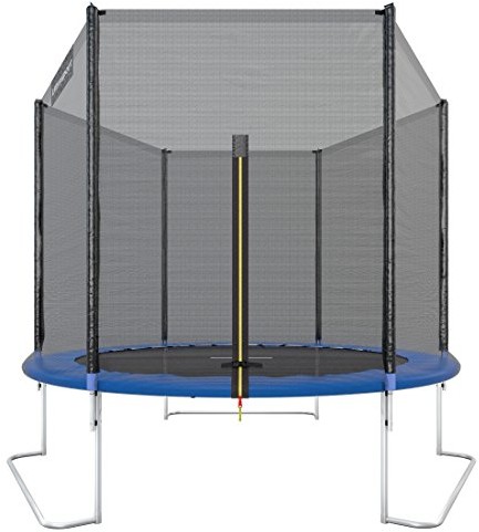 Ultrasport Jumper trampolina ogrodowa, zestaw kompletny zawierający matę do skakania, siatkę bezpieczeństwa, wyściełane słupki do siatki i osłonę krawędzi, niebieski, 251 cm 331300000116