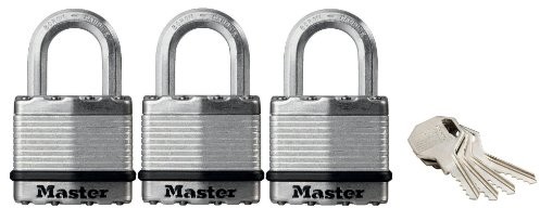 Master Lock m1eurtri Excell zestaw kłódek, powlekane, 45 MM, równocześnie zamykający, 3 sztuki M1EURTRI