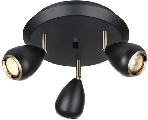 Markslojd Plafon LAMPA sufitowa BIKE 107337 okrągła OPRAWA metalowa regulowane reflektorki czarne 107337