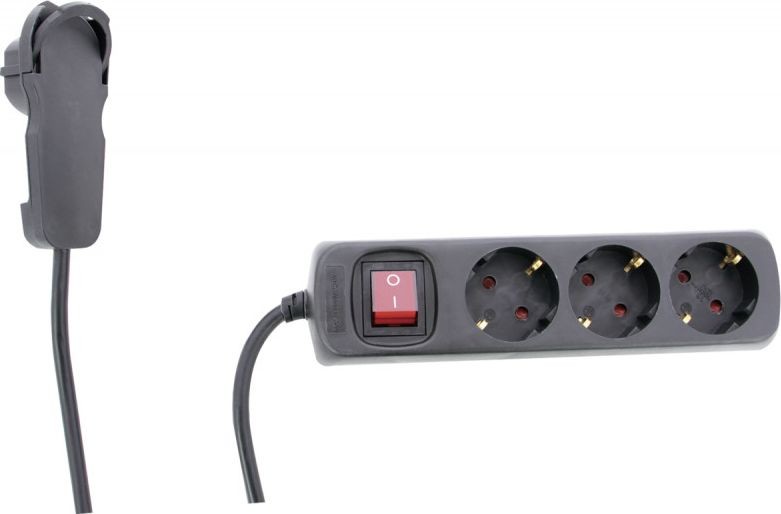 REV Listwa zasilająca power strip 3-fold 5m + switch black 0012326515 SW