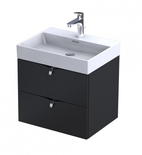 Oristo Szafka wisząca SIENA 60 cm z umywalką BOLD CZARNY MAT OR45-SD2S-60-8 + UME-BD-60-91