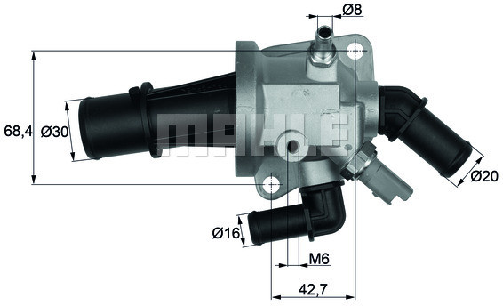 MAHLE TERMOSTAT MAHLE TI15388 OPEL AGILA/CORSA C/MERIVA/TIGRA/SUZUKI SWIFT 1,3CDTI 04 MAHLE TI 153 88