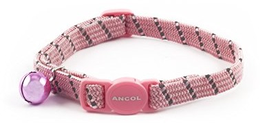 Ancol ancol Safety Elastic Cat Collar softweave Pink X 3