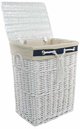 DVier Kosz na pranie wiklina Biały motyw Marine 40 X 30 h.54 39 WRT-B SWWK-39WRt-b