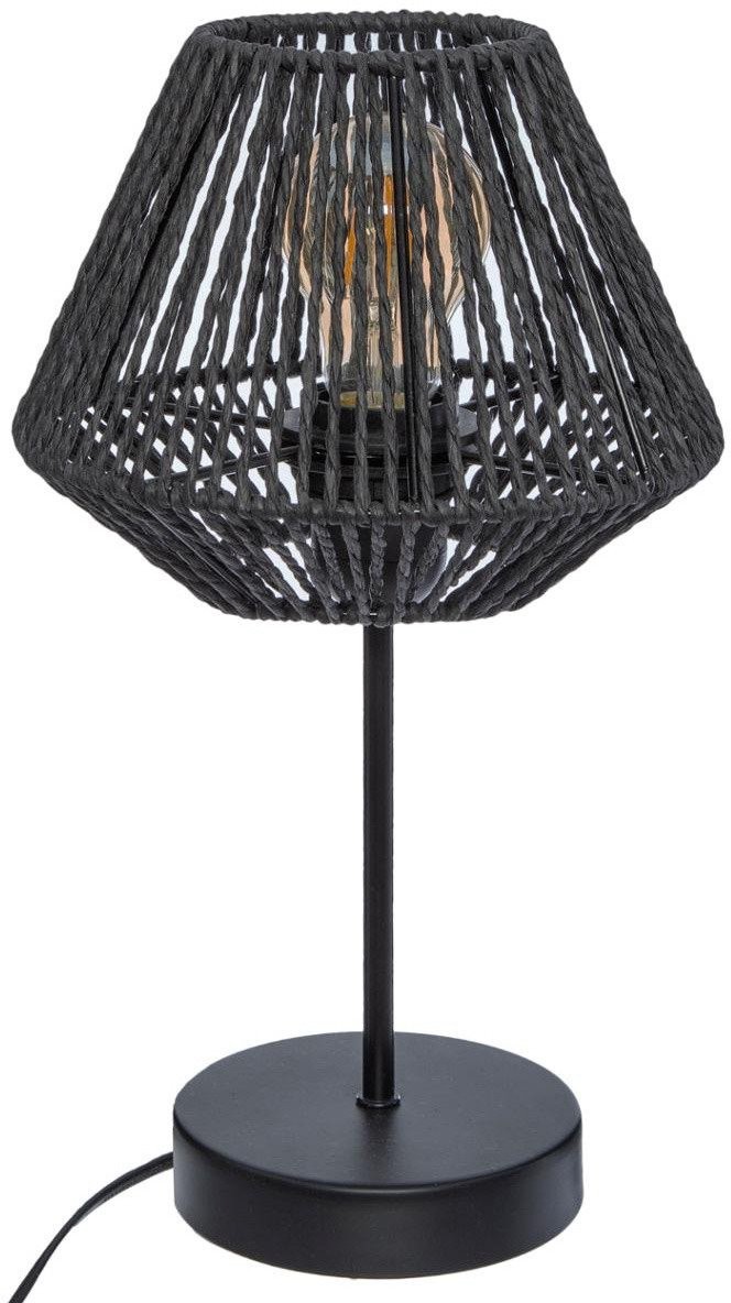 Atmosphera Lampa stołowa z dekoracyjnym abażurem JILY 34 cm kolor czarny 168236A