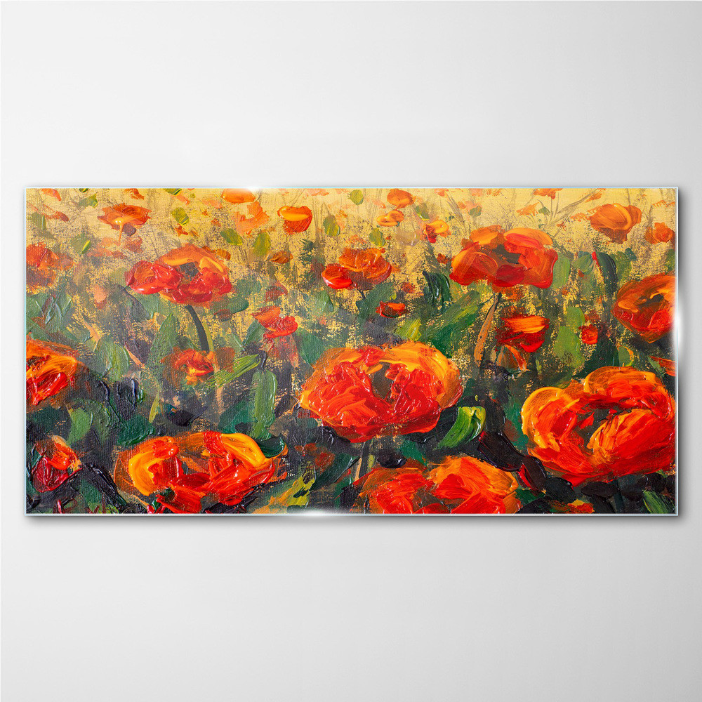 PL Coloray Obraz na Szkle kwiaty rośliny maki 140x70cm