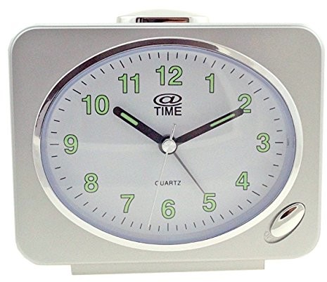 At Time AT Time budzik unisex analogowy z tworzywa sztucznego, srebro A-506/9