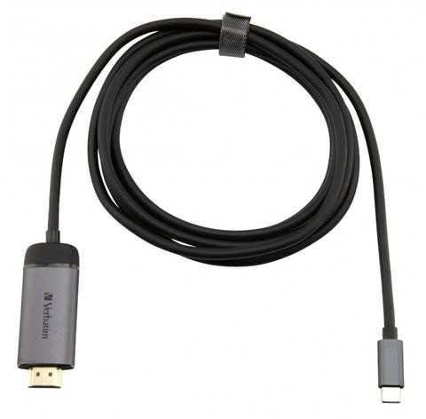 Verbatim Kabel adapter Verbatim USB type-C M HDMI M 1,5m Thunderbolt 3 czarno-srebrny 49144