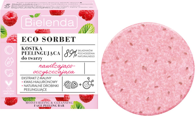 Bielenda ECO SORBET Malina Nawilżająco-oczyszczająca kostka peelingująca 60g 58226-UNIW