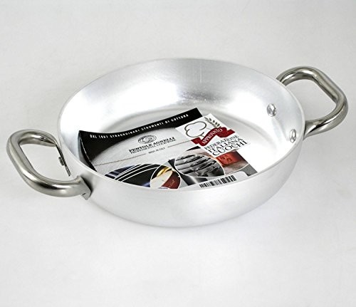 Agnelli Profesjonalne pentole agnelli aluminium 3 MM, patelnia z dwoma uchwytami, srebrny/czarny, 20 cm ALMA11020