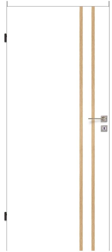 Voster Skrzydło drzwiowe pełne Intarsja Białe z dekorem dąb piaskowy 80 lewe