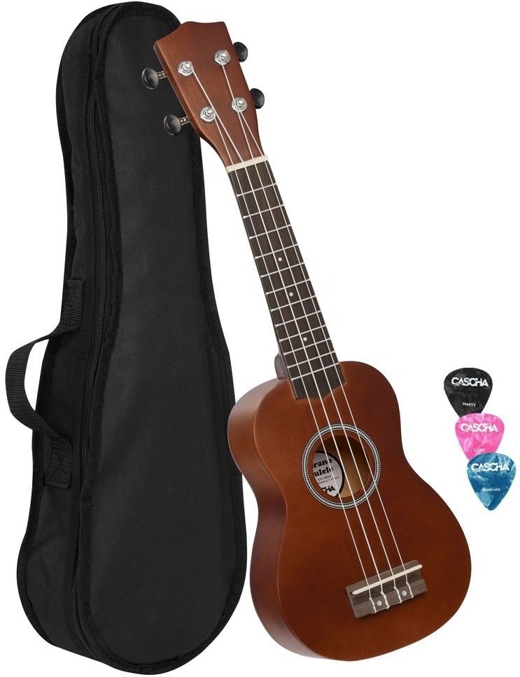 CASCHA EH 3953 ukulele sopranowe, w zestawie 3 kostki i torba EH 3953