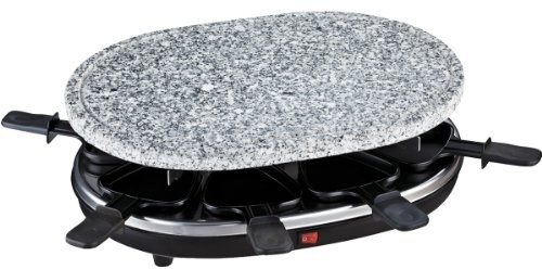 h.koenig H. Koenig rp85 raclette grill urządzenia dla 8 osób z kamieniem, 900 W, czarny 80161