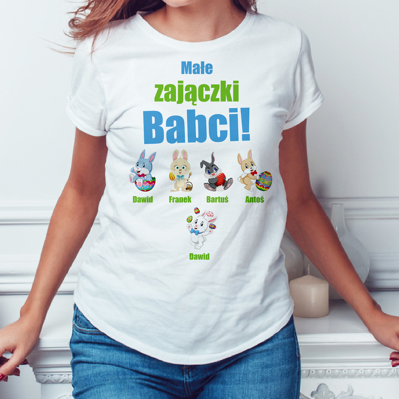 Poczpol Małe zajączki babci - koszulka damska 43028-G