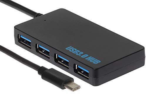 Nikkai Nikkai Przenośny hub USB-C na 4 porty USB-A 3.0 High Speed - czarny MAP412