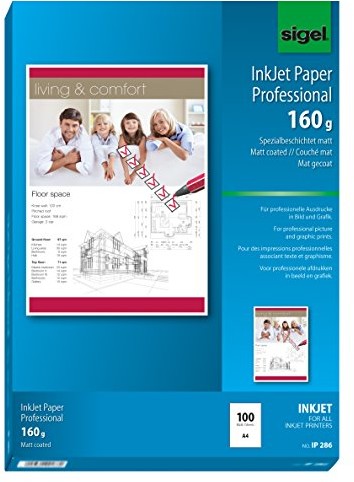 Sigel InkJet Paper professional, spezialbeschichtet matowa, biała, 160 G, A4 IP286
