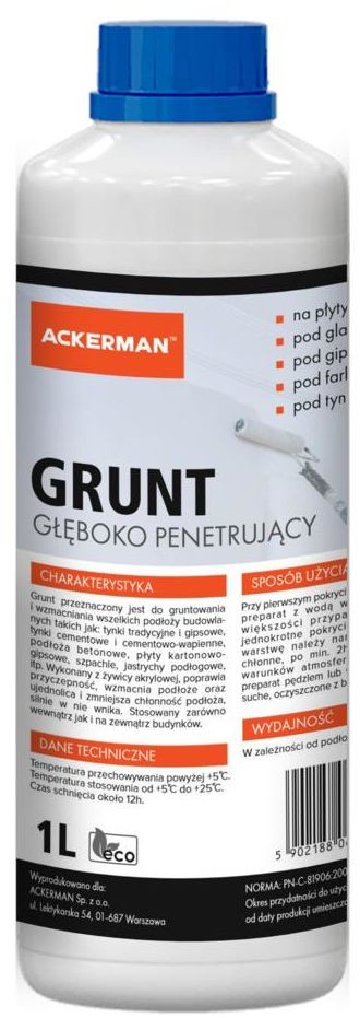 ACKERMAN Grunt głęboko penetrujący 1 litr Ackerman
