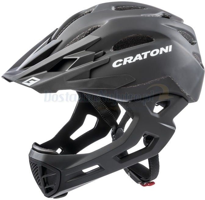 Cratoni Kask freeride full face C-MANIAC czarny mat odpinany ochraniacz 2w1 23007582281