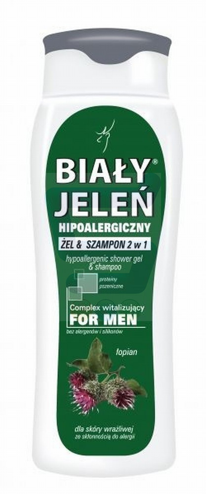 Pollena Men 2w1 Szampon do włosów i żel pod prysznic Z Łopianem Hipoalergiczny 300 ml