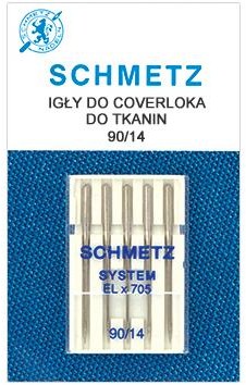 Schmetz Igły półpłaskie ELx705 VDS do coverloków domowych 5x90 ELx705 VDS
