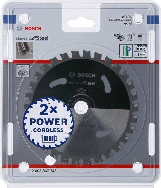 Bosch tarcza Standard Stal 136x15,875x30 2608837745 2608837745