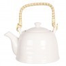 Clayre & Eef Porcelanowy Dzbanek z Rattanowym Uchem Biały A 6CETE0088L