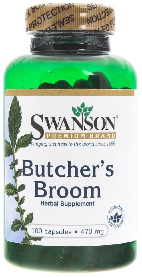 SWANSON Butcher's Broom (Ruszczyk Kolczasty) 470 mg - 100 kapsułek