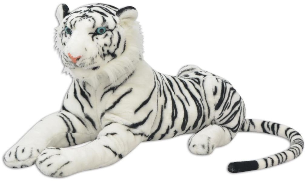 vidaXL vidaXL 80164 Tiger Toy Plush White XXL - Untranslated