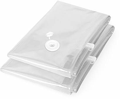 Compactor Kompaktowe worki próżniowe oszczędzające miejsce z zaworem B, zestaw 2-1 średni 55 x 90 cm i 1 duże 80 x 100 cm, przezroczyste RAN4432