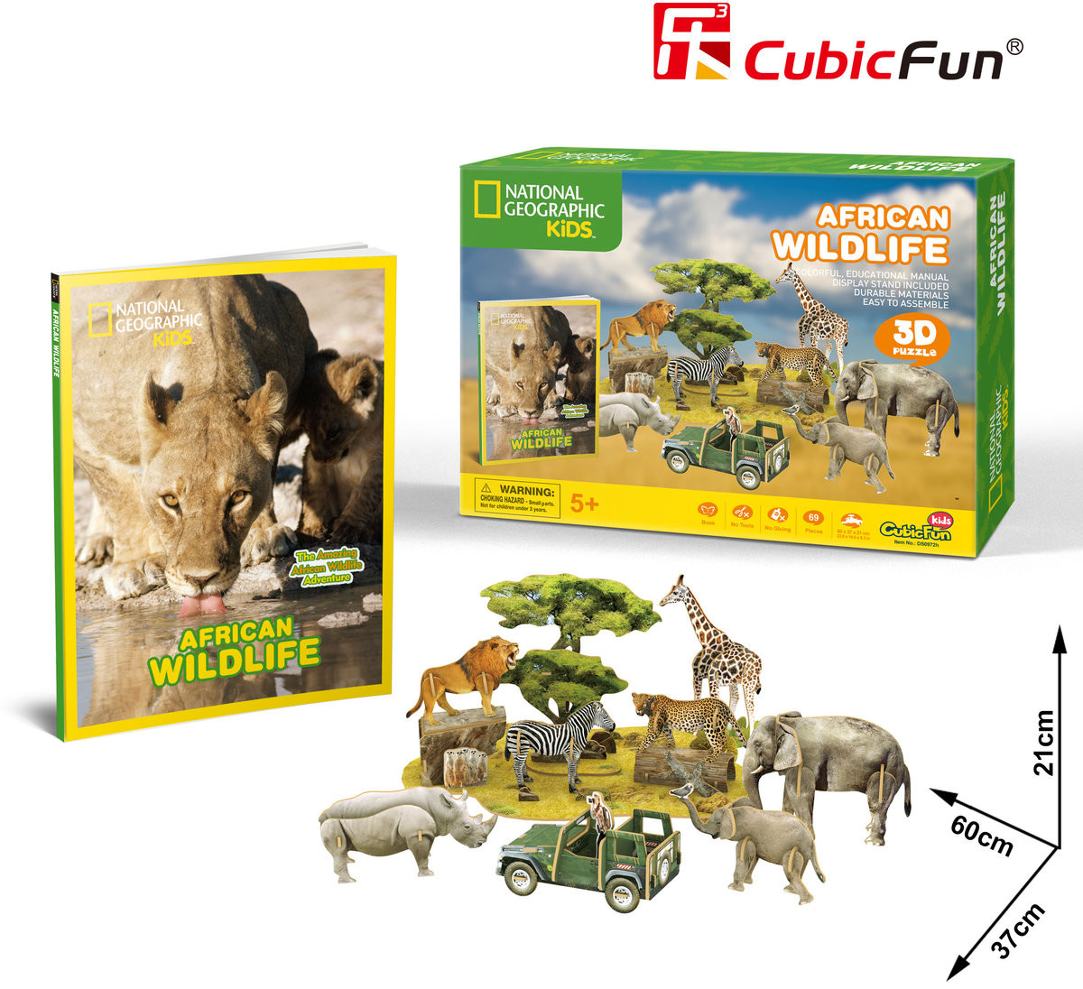 Cubicfun National Geographic, puzzle 3D African Wildlife
