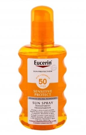 Eucerin Sun Sensitive Protect Sun Spray Transparent SPF50 preparat do opalania ciała 200 ml unisex