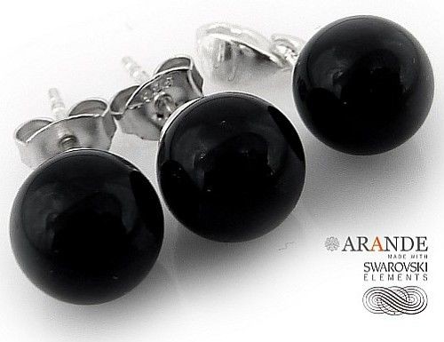 Arande Swarovski Perły Komplet Certyfikat Black 2196649160