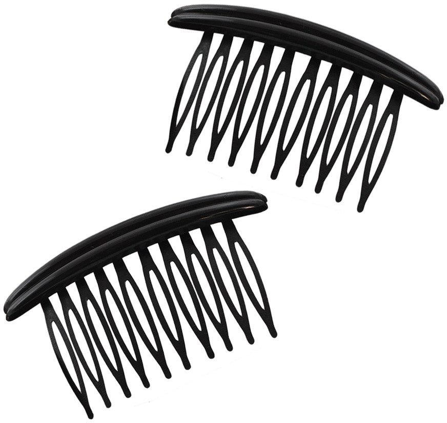Klasyczny grzebień boczny belka do podpięcia włosów 2 szt. czarny