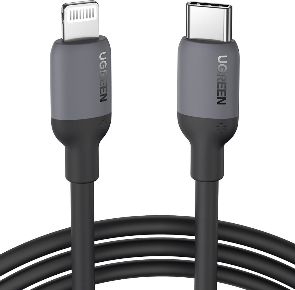 UGREEN kabel do szybkiego ładowania USB Typ C - Lightning (certyfikat MFI) chip C94 Power Delivery 1m czarny (US387 20304)