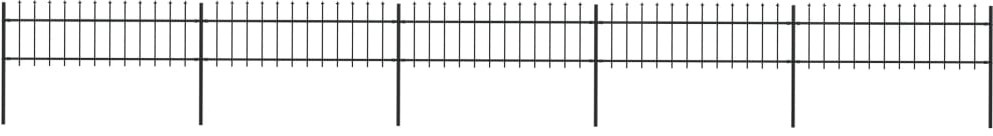 Vidaxl z prętów z grotami, stalowe, 8,5 x 0,6 m, czarne