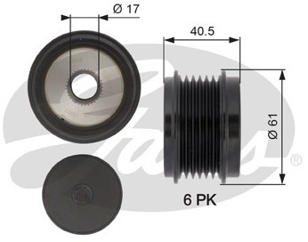 GATES Alternator - sprzęgło jednokierunkowe GATES OAP7103