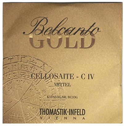 Thomastik Einzelsaite für Cello 4/4 Belcanto Gold - C-Saite Spiralkern, Umspinnung Multi-composite alloy, mittel 641762