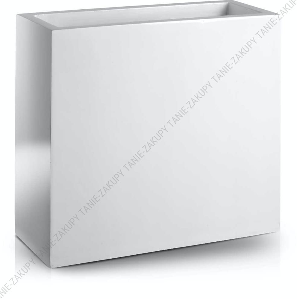 Duża prostokątna donica z włókna szklanego 50x20 cm - biała