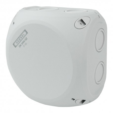 Hensel Puszka odgałęźna DK 0404 GZ natynkowa dla Cu 1,5-4 mm2 z zaciskami 5 biegunowa szara z tylną dławnicą 5365 DK 0404 GZ